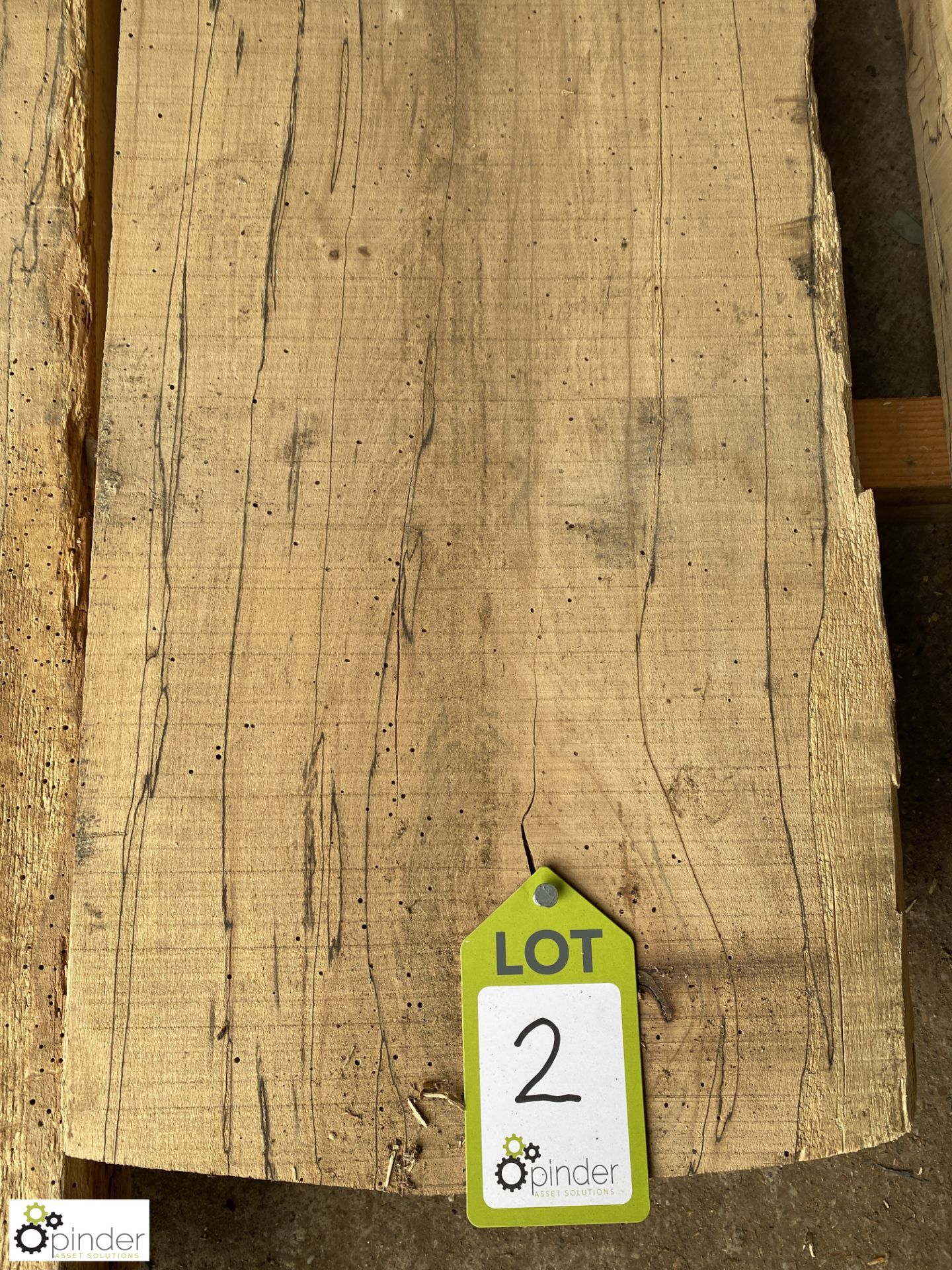 Air dried Spalted Beech Board, 2450mm x 320mm x 100mm - Image 2 of 5