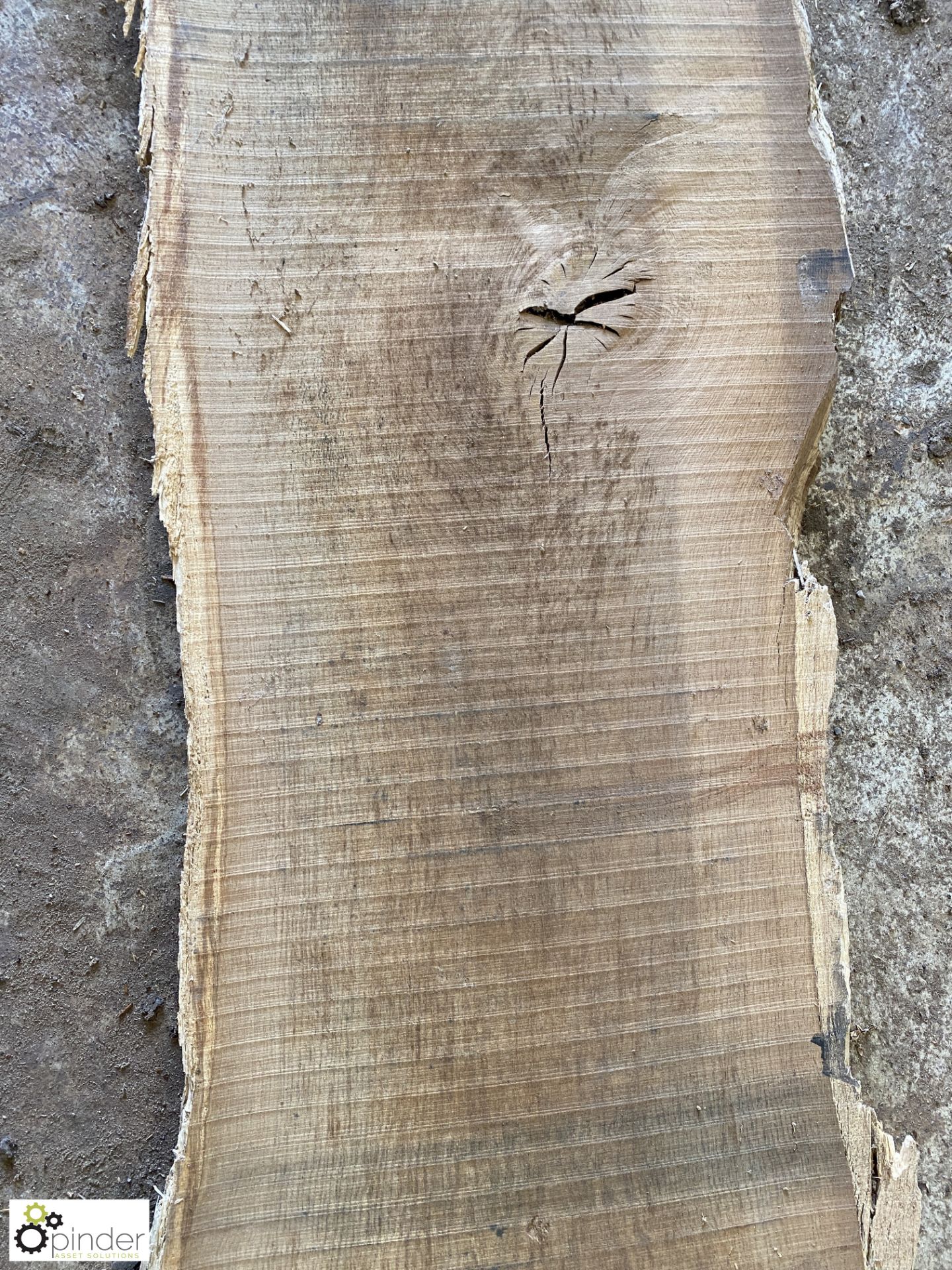 Air dried Oak Board, 3380mm x 550mm average x 80mm - Image 5 of 9