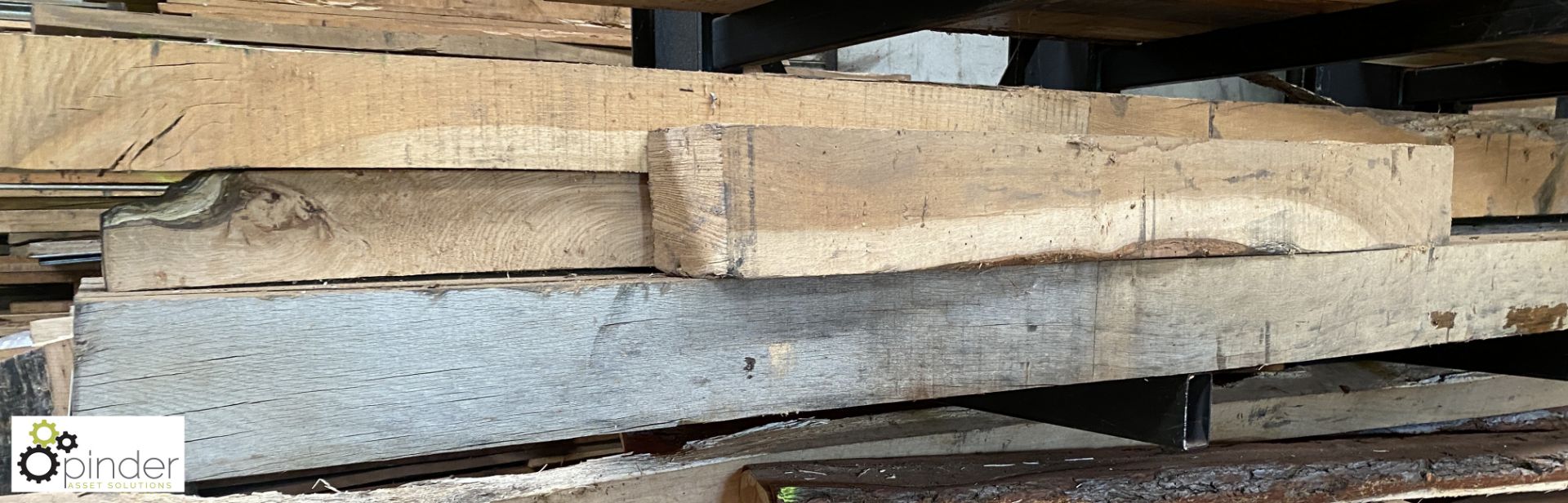 Air dried Oak Beam, 4300mm x 260mm x 150mm, Oak Beam 2460mm x 145mm x 110mm and 3 various Off Cuts - Image 4 of 6