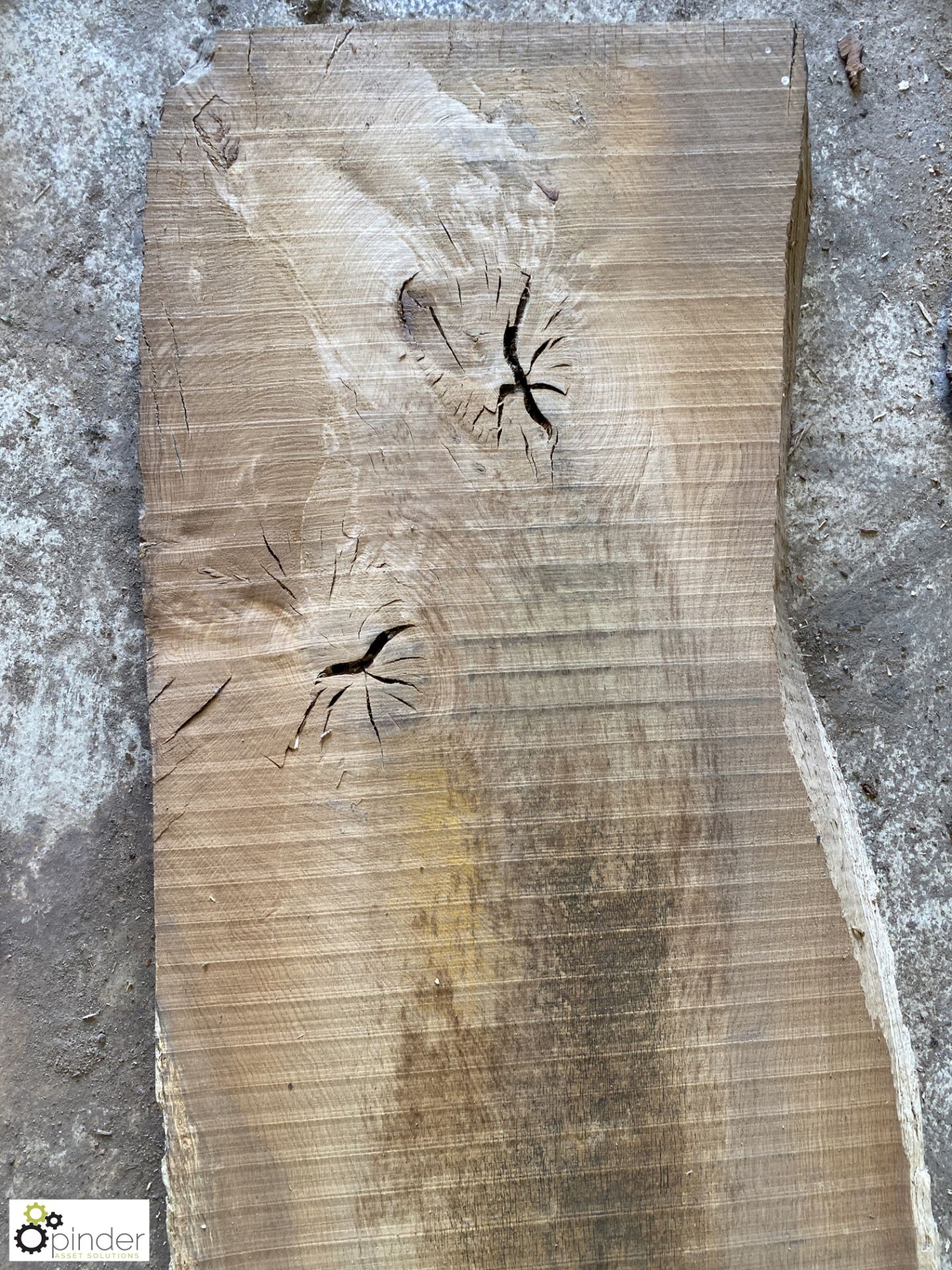 Air dried Oak Board, 3380mm x 550mm average x 80mm - Image 7 of 9