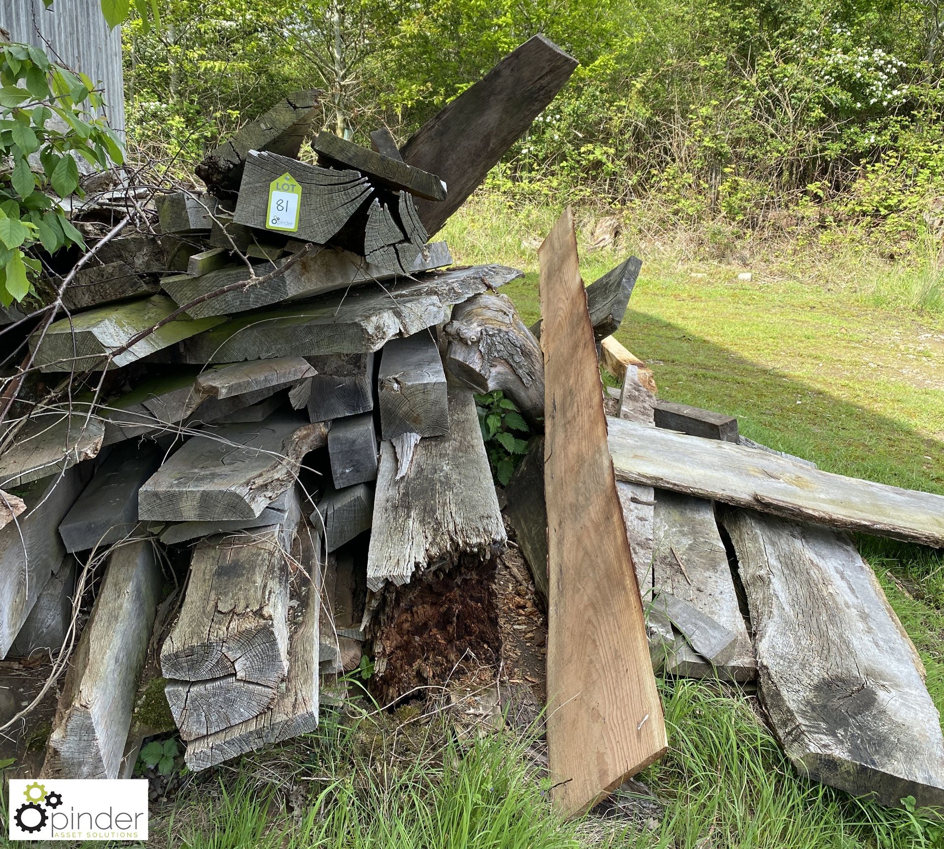 Quantity various Hardwood and Softwood including beams, board and logs, by right side of roller - Image 3 of 9