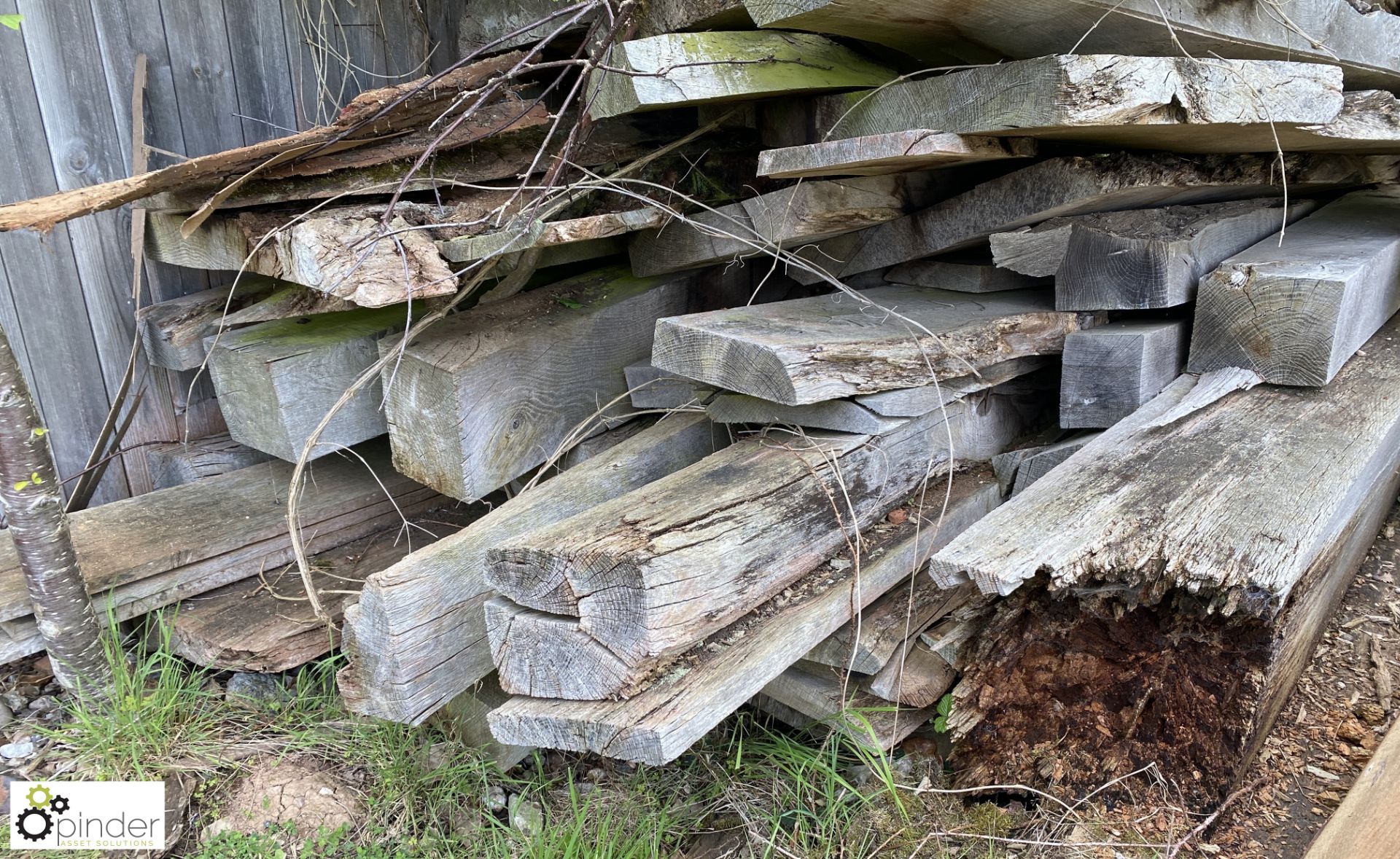 Quantity various Hardwood and Softwood including beams, board and logs, by right side of roller - Image 4 of 9