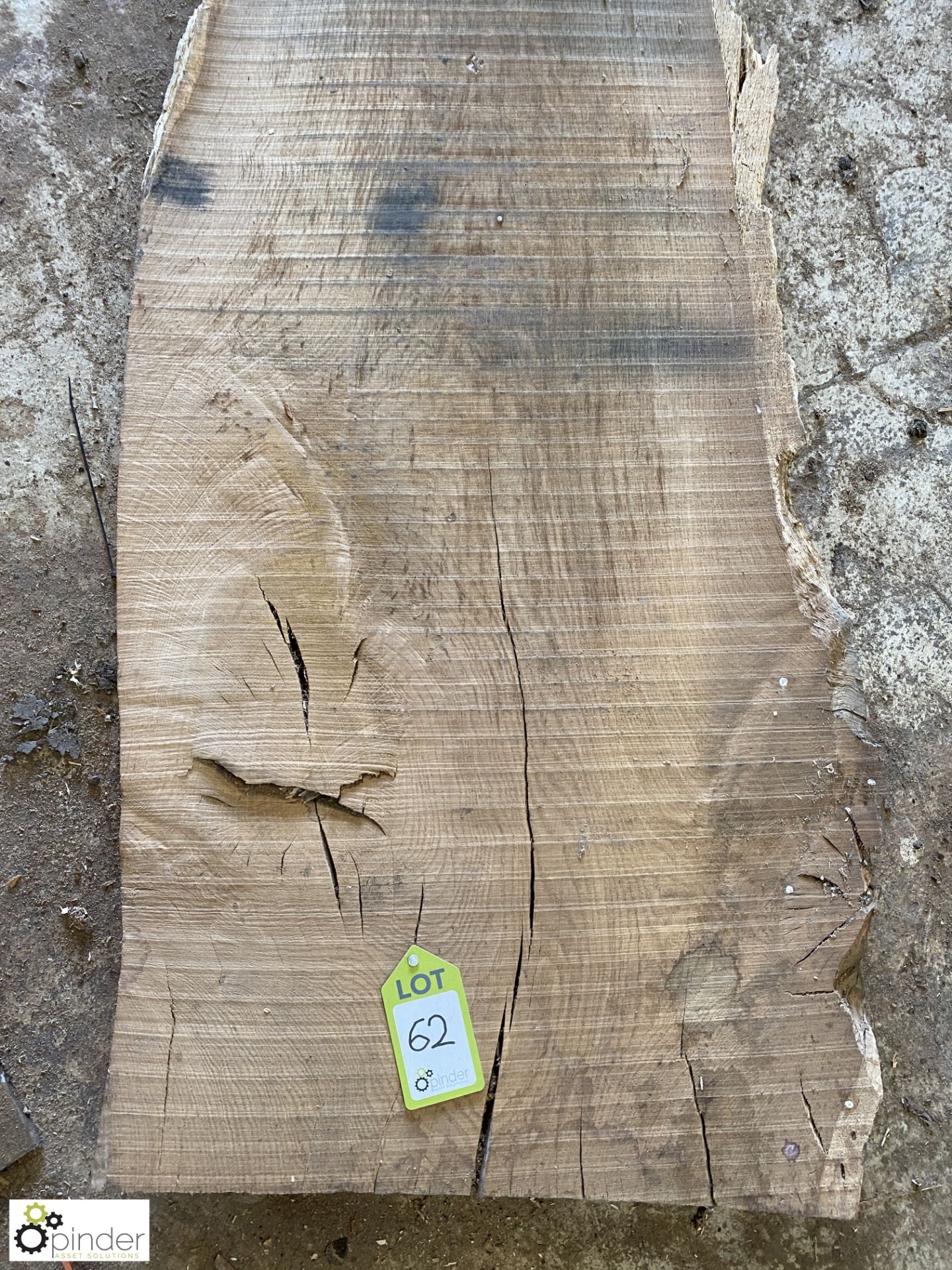 Air dried Oak Board, 3380mm x 550mm average x 80mm - Image 4 of 9