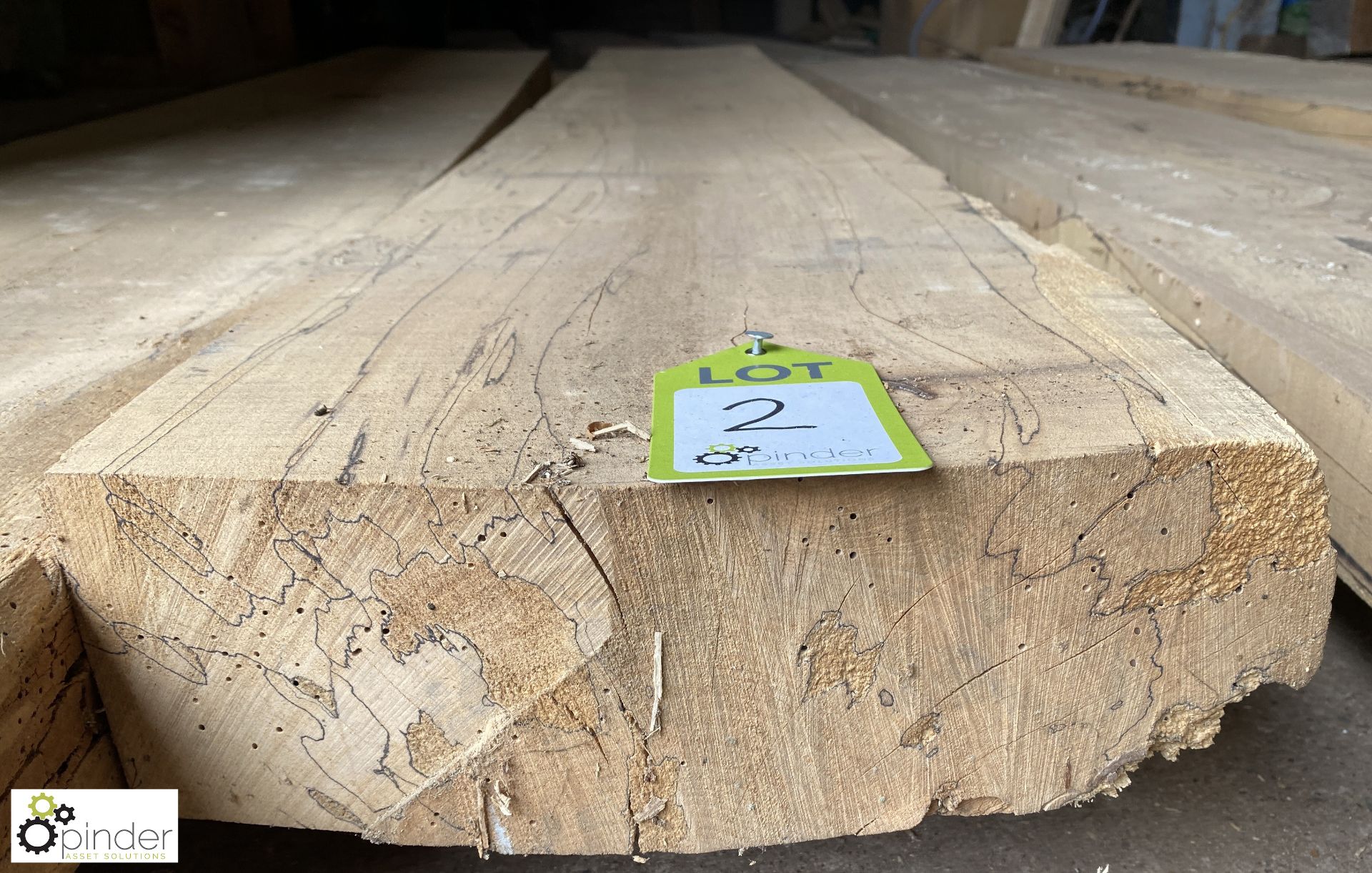 Air dried Spalted Beech Board, 2450mm x 320mm x 100mm - Image 4 of 5