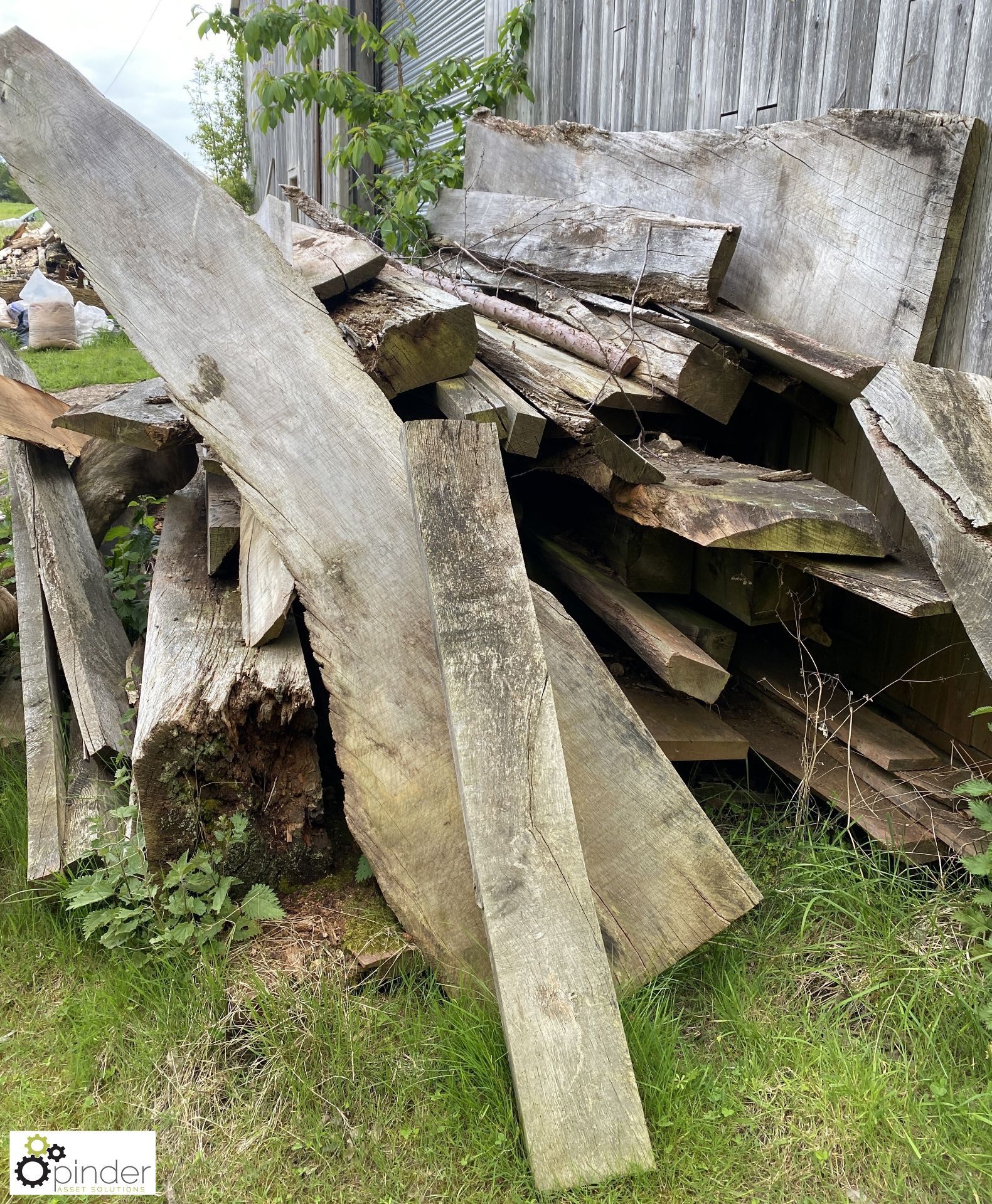 Quantity various Hardwood and Softwood including beams, board and logs, by right side of roller - Image 7 of 9