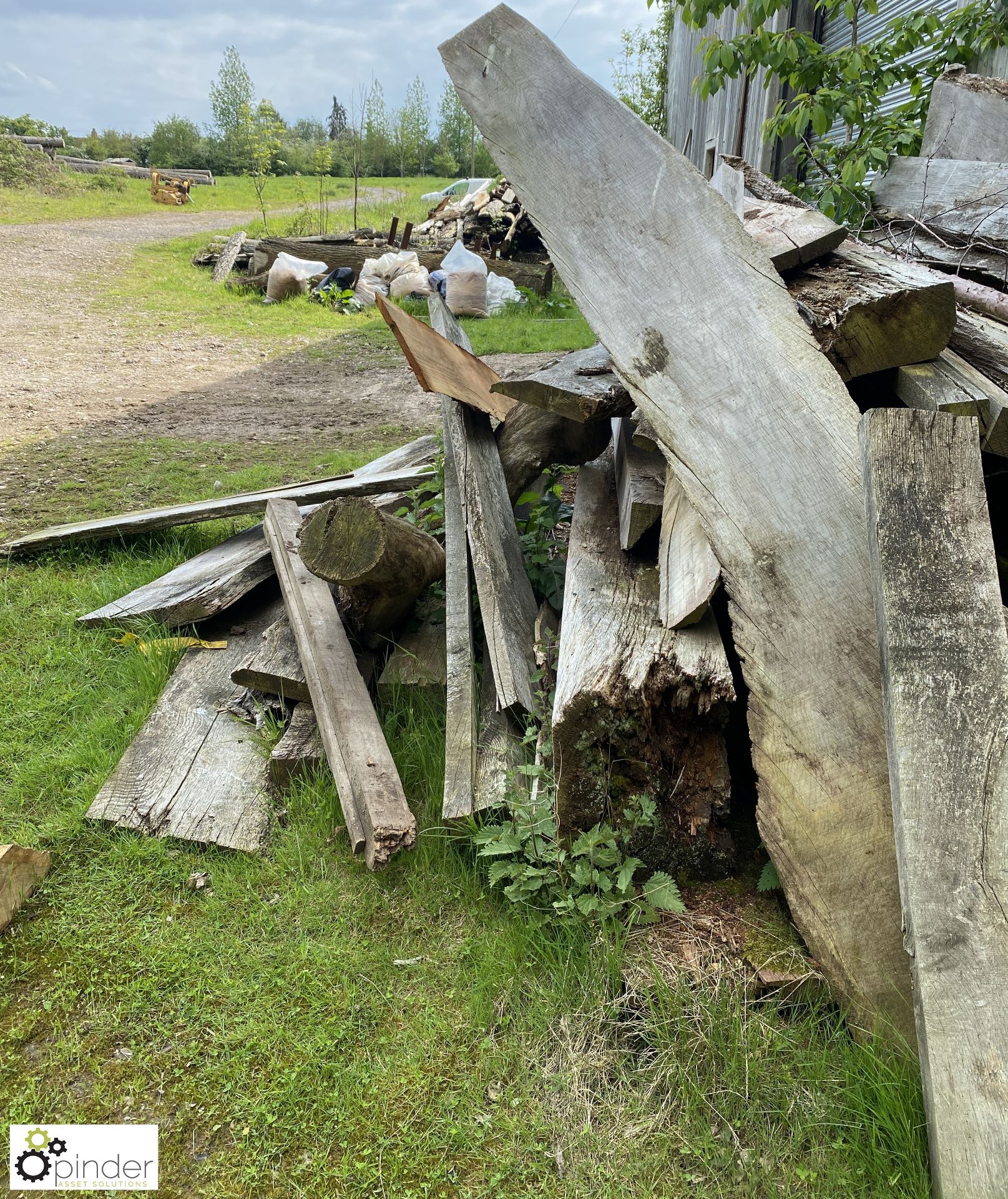 Quantity various Hardwood and Softwood including beams, board and logs, by right side of roller - Image 8 of 9