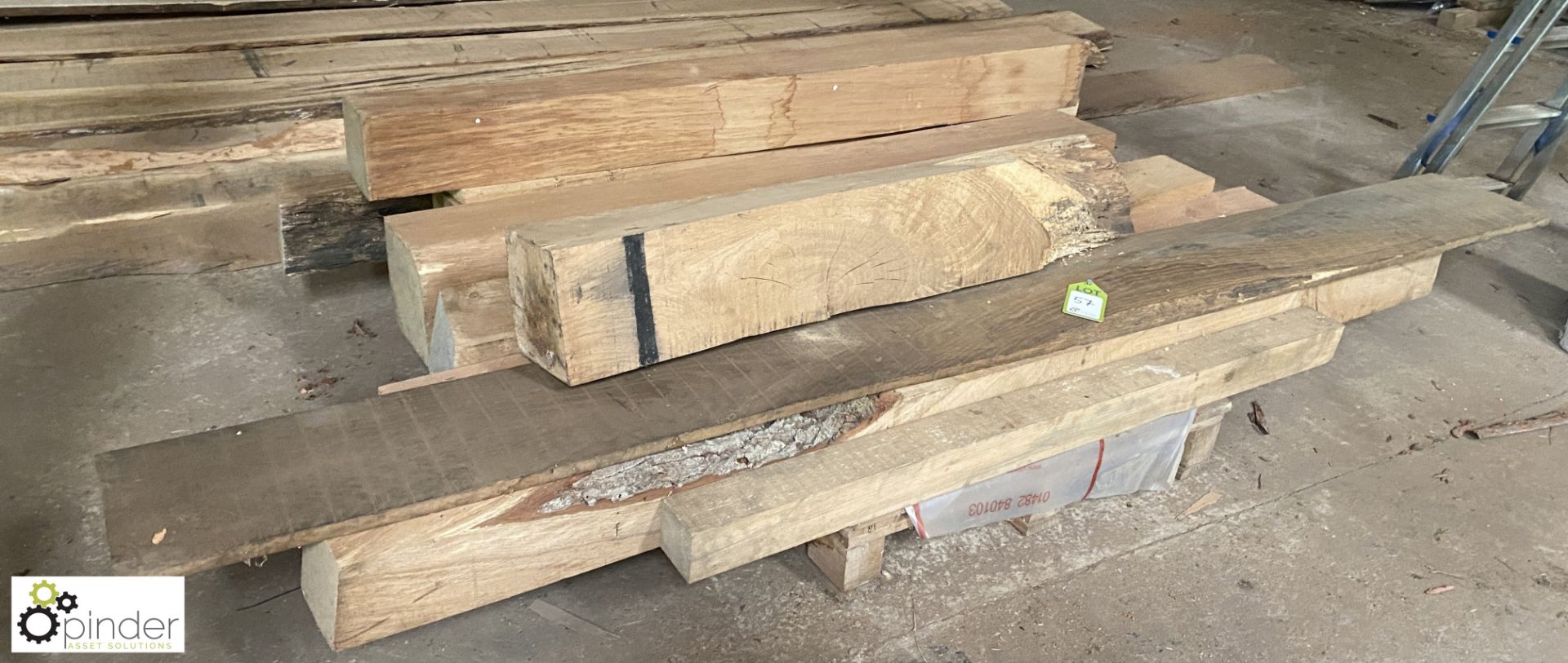 8 various Oak Beams, 1 Douglas Fir Beam, 1 Oak Board, to pallet - Image 2 of 7
