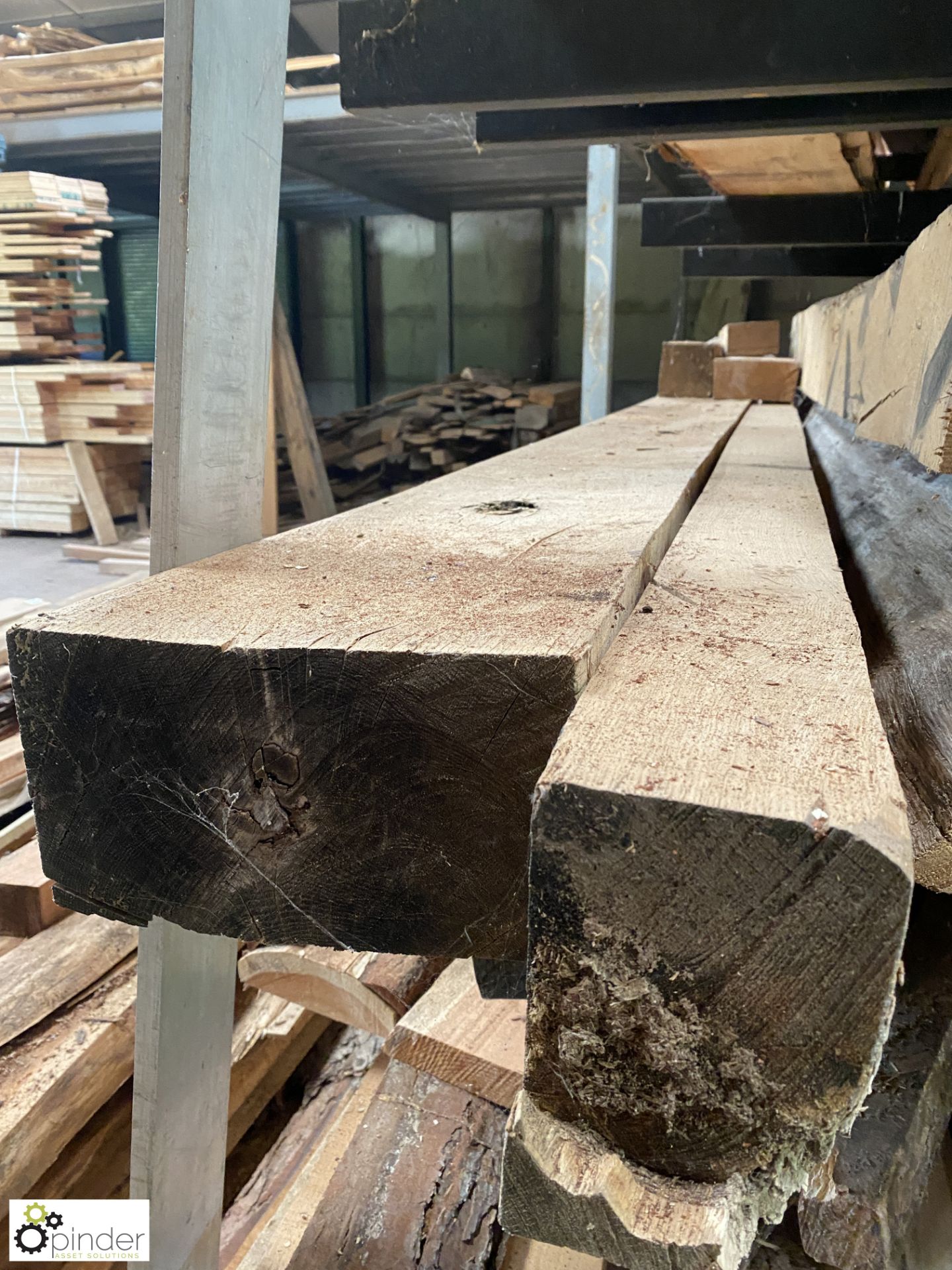 Air dried Oak Beam, 4300mm x 260mm x 150mm, Oak Beam 2460mm x 145mm x 110mm and 3 various Off Cuts