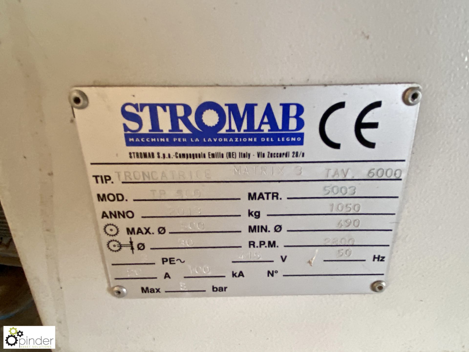 Stromab Matrix 3 TR500 Programmable Optimising Saw, year 2013, serial number 5003, 415volts, with in - Image 12 of 13
