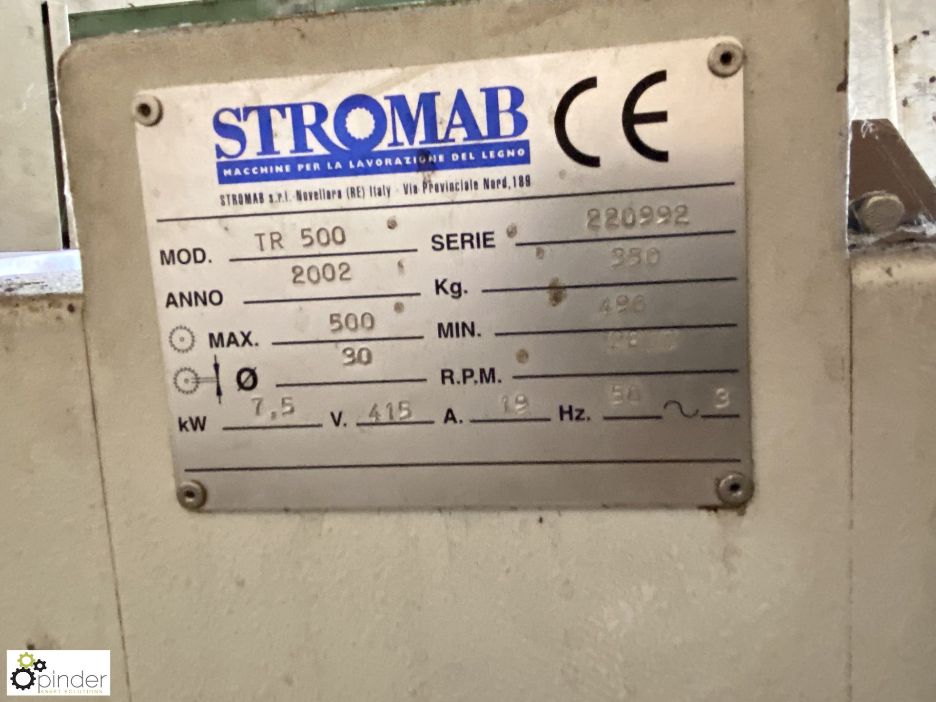 Stromab TR500 Programmable Cut Off Saw, year 2002, serial number 220992, 415volts, with feed table - Image 7 of 12