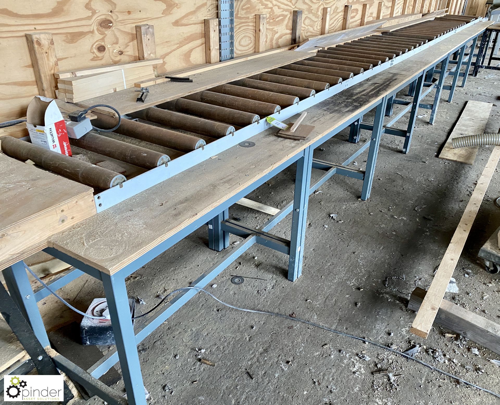 Table mounted Roller Feed, 9200mm x 1100mm (600mm width rollers)