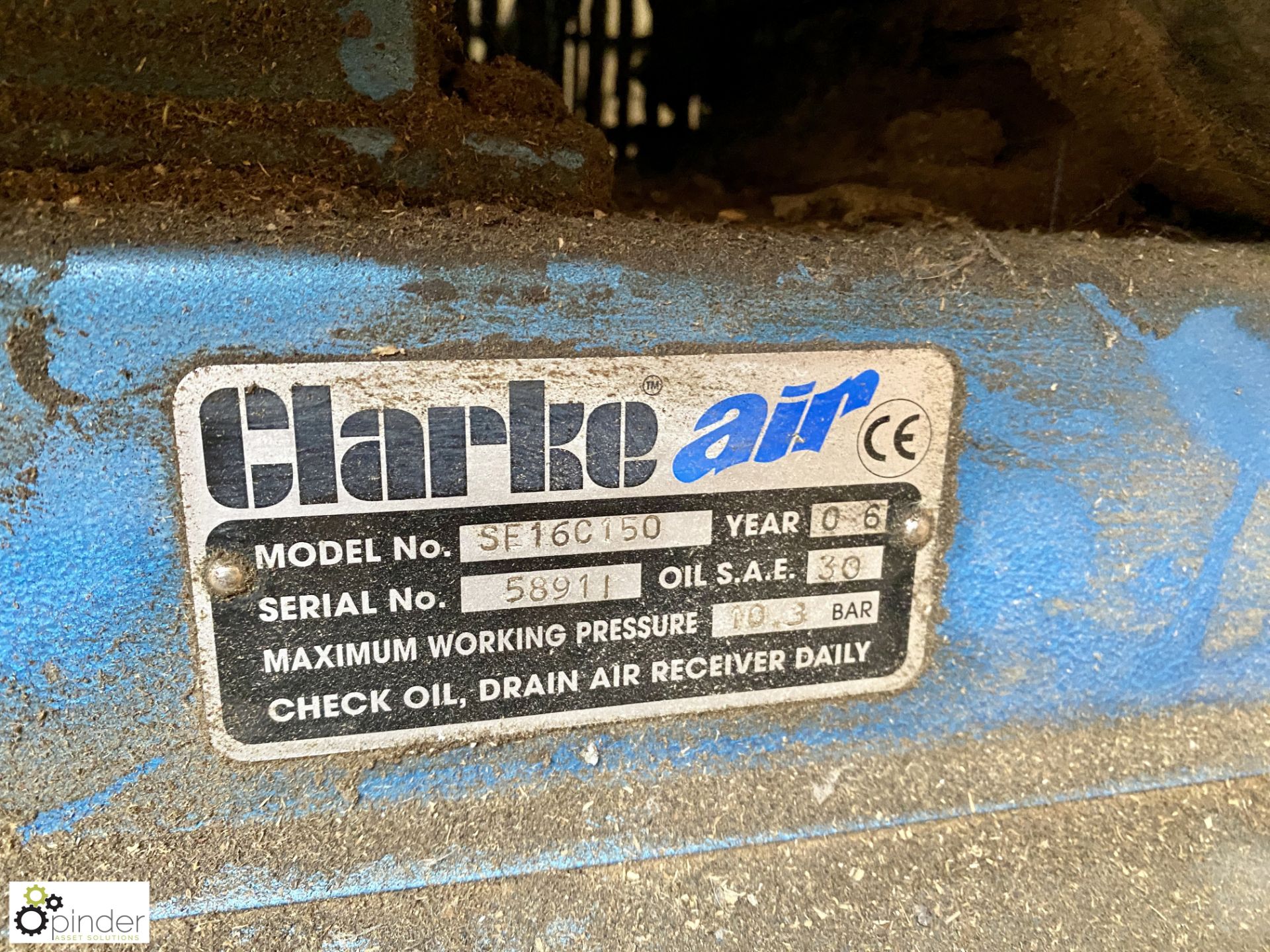 Clarke SF16 C150 receiver mounted Workshop Compressor, 400volts - Bild 3 aus 6