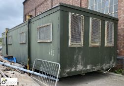 Jack Leg Office Cabin, 10800mm x 3900mm, with security window guards and set of fabricated access