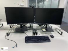 2 Samsung S24C450 24in Monitors, with iTec Triple Display docking station, keyboard, mouse, webcam