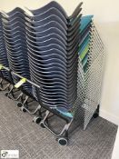 25 Senator tubular framed stackable Meeting Chairs, various colours with transport trolley (ground