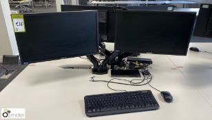 2 Samsung 24in Monitors, with iTec Triple Display docking station, webcam, keyboard and mouse (not