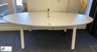 Oval shaped Meeting Table, 2500mm x 1200mm, with integrated power bank (ground floor main meeting