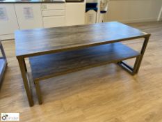 Stained oak effect Dining Table, 1800mm x 800mm x 720mm, with 2 benches (first floor kitchen)