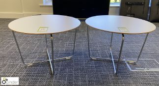 2 circular chrome framed Coffee Tables, 600mm diameter (ground floor breakout/café)
