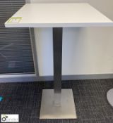 Square top Poseurs Table, 600mm x 600mm, with brushed steel base (ground floor breakout/café)