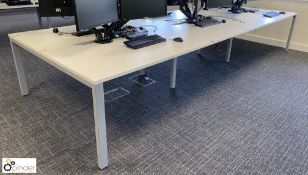 White 6-station Desk Pod, 4200mm x 1600mm (first floor main office)