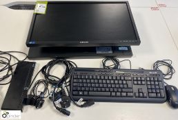 2 Samsung 24in Monitors, with iTec Triple Display docking station, webcam, keyboard and mouse (first
