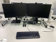 2 Samsung S24C450 24in Monitors, with iTec Triple Display docking station, keyboard, mouse, webcam