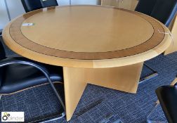 Walnut inlaid circular Meeting Table, 1400mm diameter (first floor meeting room 6)