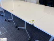 2 Senator gloss top flip down mobile Meeting Tables, 1500mm x 750mm (ground floor meeting room 2)