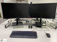 2 Samsung S24C450 24in Monitors, with iTec Triple Display docking station, keyboard, mouse, webcam