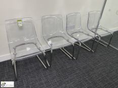 4 chrome framed Perspex Chairs (first floor meeting pod 2)