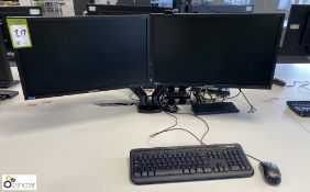 2 Samsung 24in Monitors, with iTec Triple Display docking station, webcam, keyboard and mouse (not