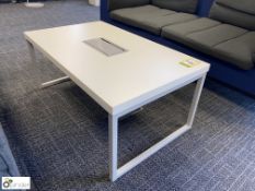 Coffee Table, 1000mm x 600mm, white, with built in power socket and ethernet port (ground floor main
