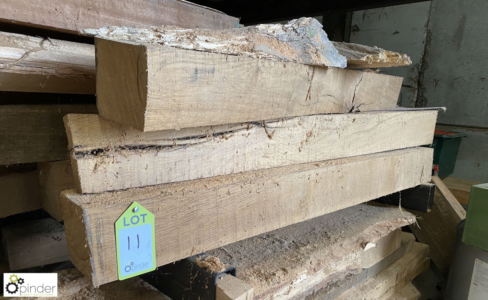 Approx 20 various air dried Oak Beams and Boards, 1225mm average length