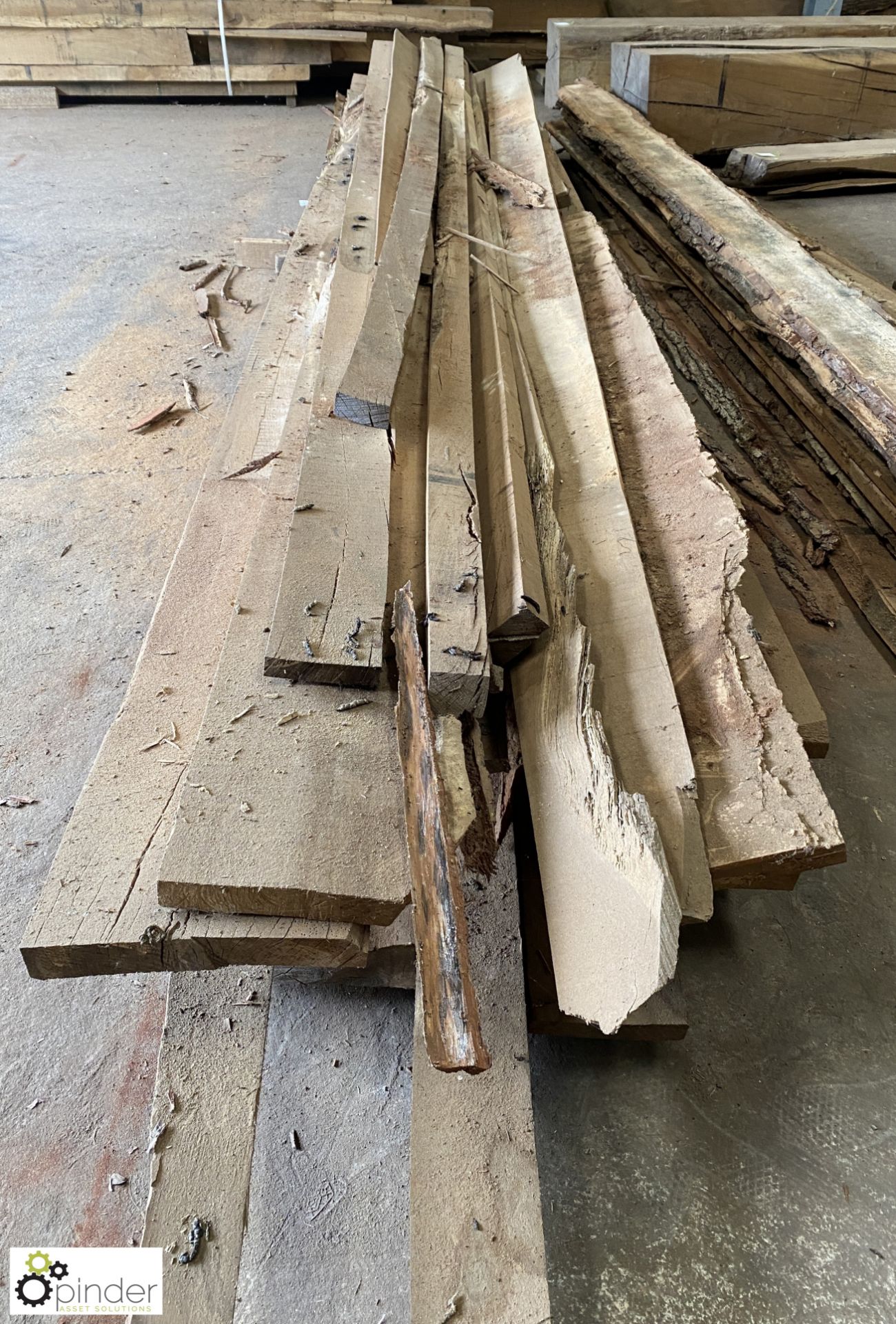 Quantity various air dried Oak Boards, up to 5000mm long, to shelf - Image 2 of 12