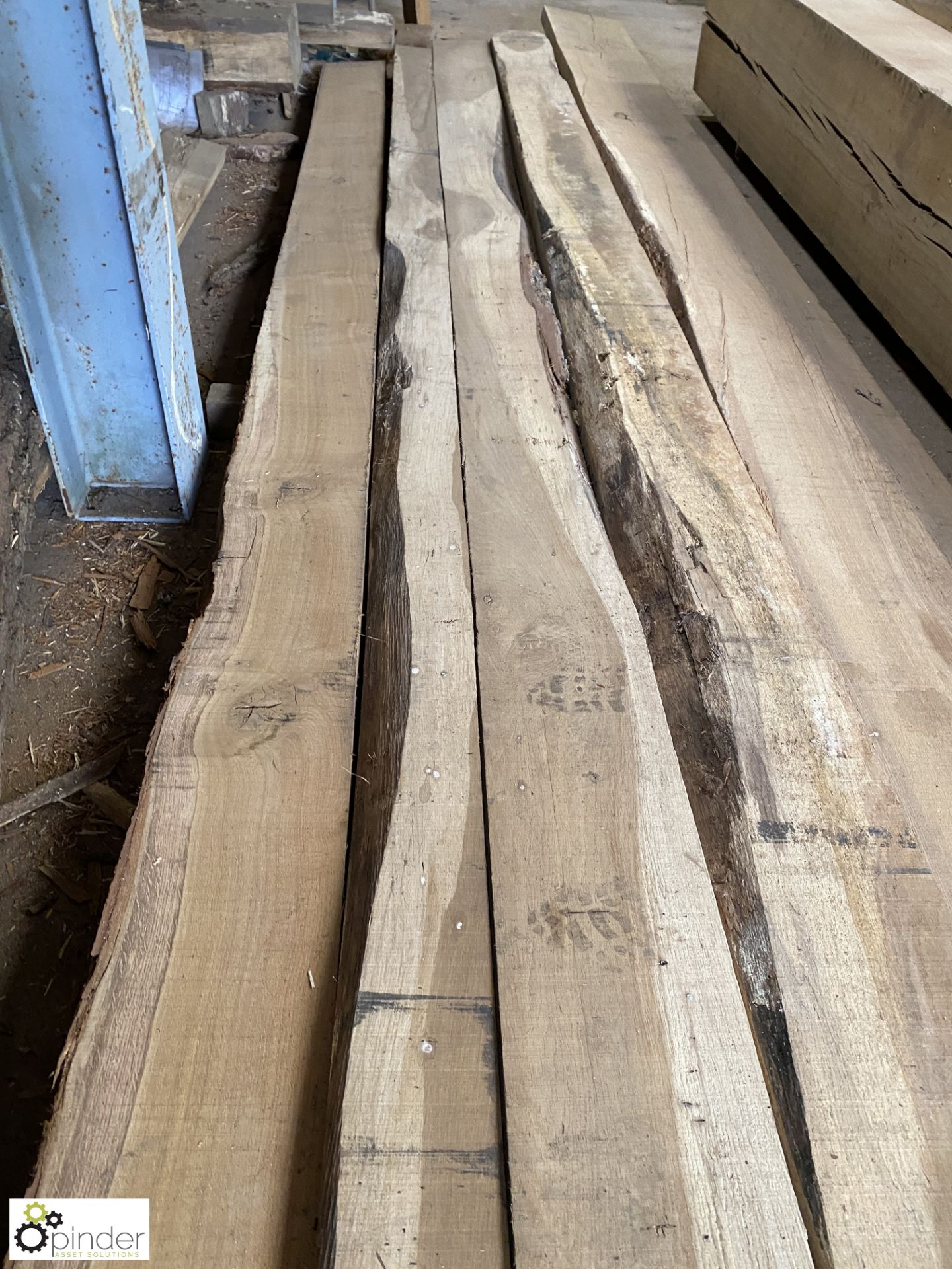 3 various air dried Oak Beams, 5100mm x 220mm x 100mm, 5100mm x 220mm x 75mm and 4500mm x 145mm x - Image 7 of 10