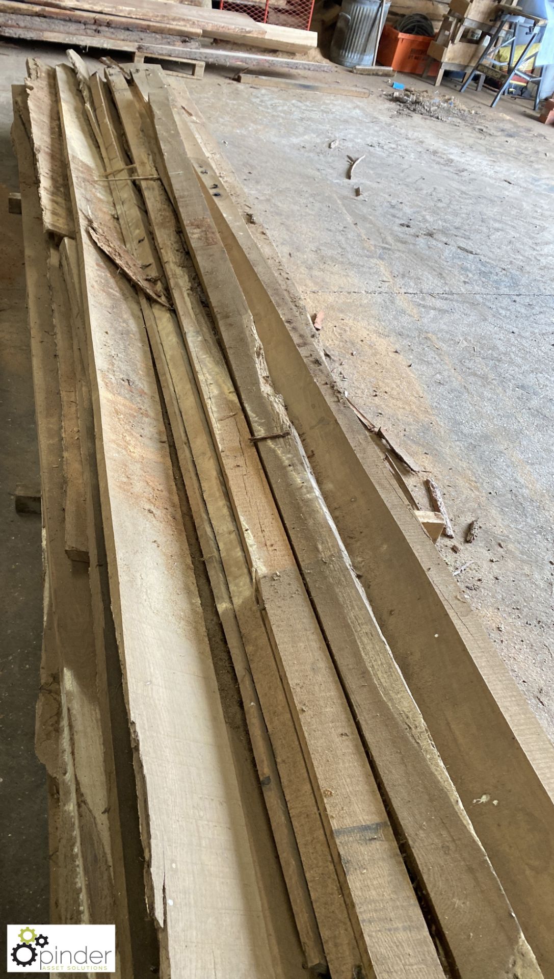 Quantity various air dried Oak Boards, up to 5000mm long, to shelf - Image 10 of 12
