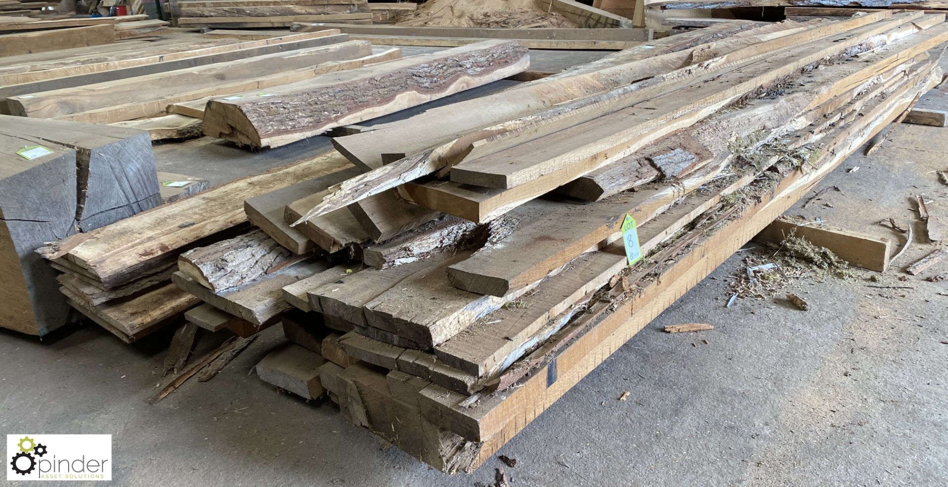 Quantity various air dried Oak Boards, up to 5000mm long, to shelf - Image 5 of 12