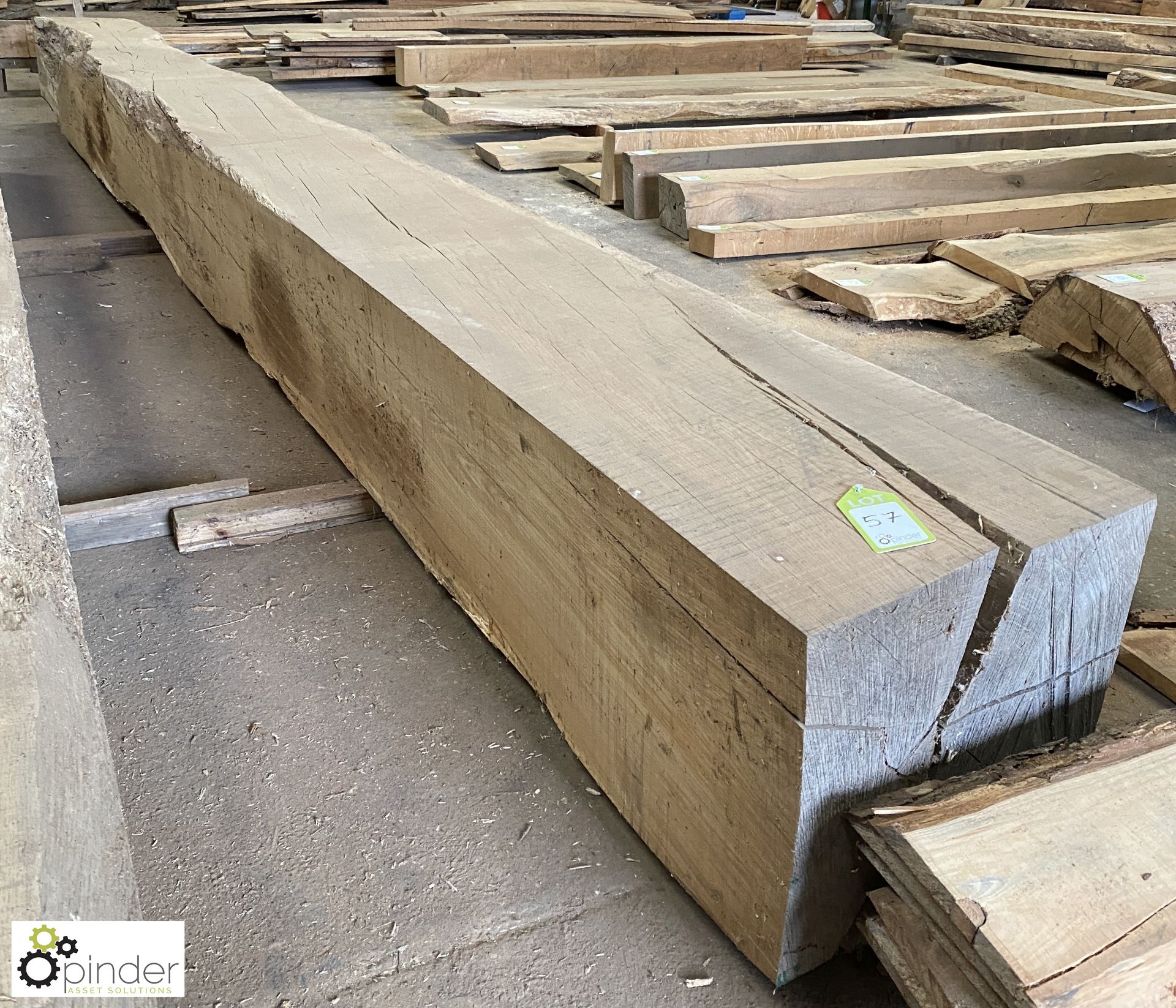 Air dried Oak Beam, 6400mm x 500mm x 470mm - Image 2 of 9