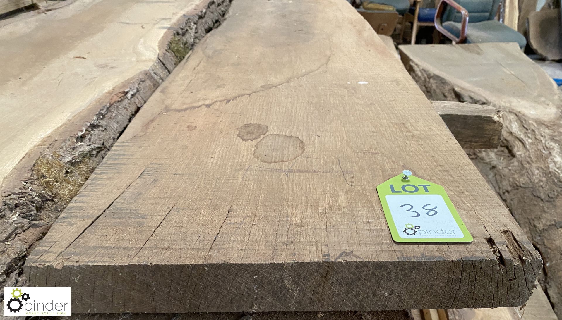 Air dried Oak Board, 3150mm x 400mm x 50mm - Image 2 of 4