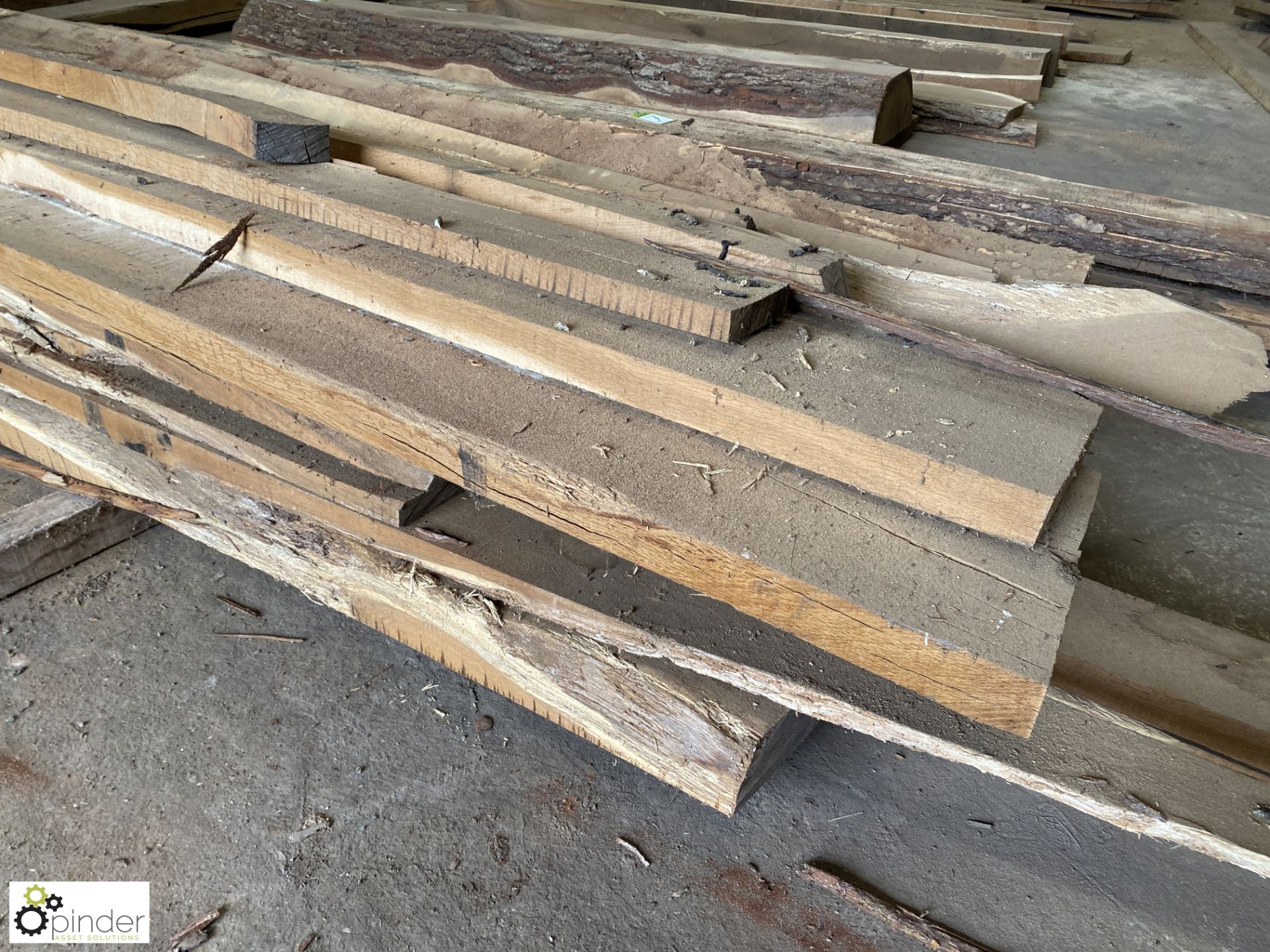 Quantity various air dried Oak Boards, up to 5000mm long, to shelf - Image 4 of 12