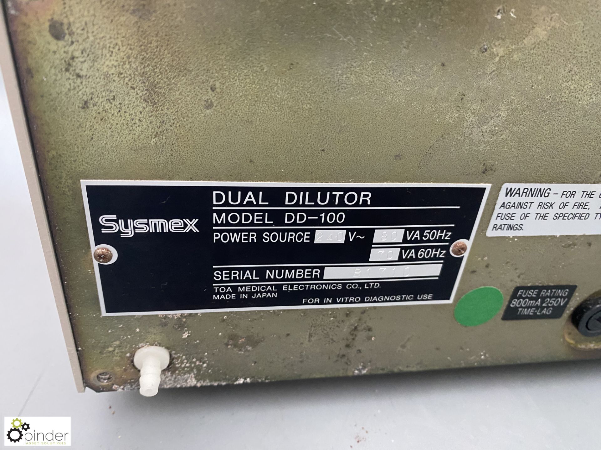 Sysmex DD-100 Blood Dilutor, 240volts, serial number B1710 - Image 3 of 4