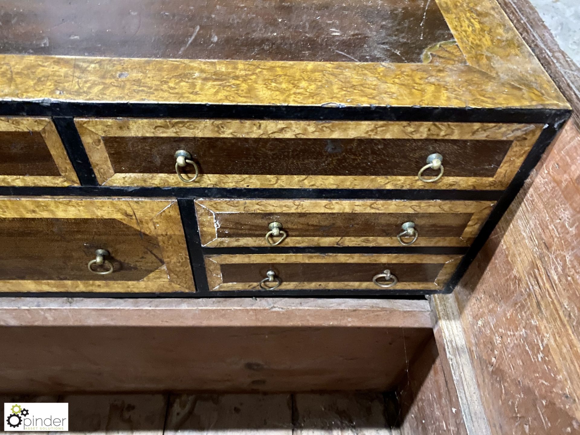 Wooden Carpenters Tool Chest with burr walnut inlay, 9-drawer tool case - Image 8 of 13