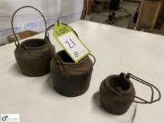 3 various cast iron Glue Pots