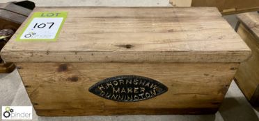 Wooden Tractor Tool Box, inscribed ‘H Hornshaw Maker Dunnington’