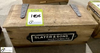 Wooden Tractor Tool Box, inscribed ‘Slater & Sons, Husthwaite’