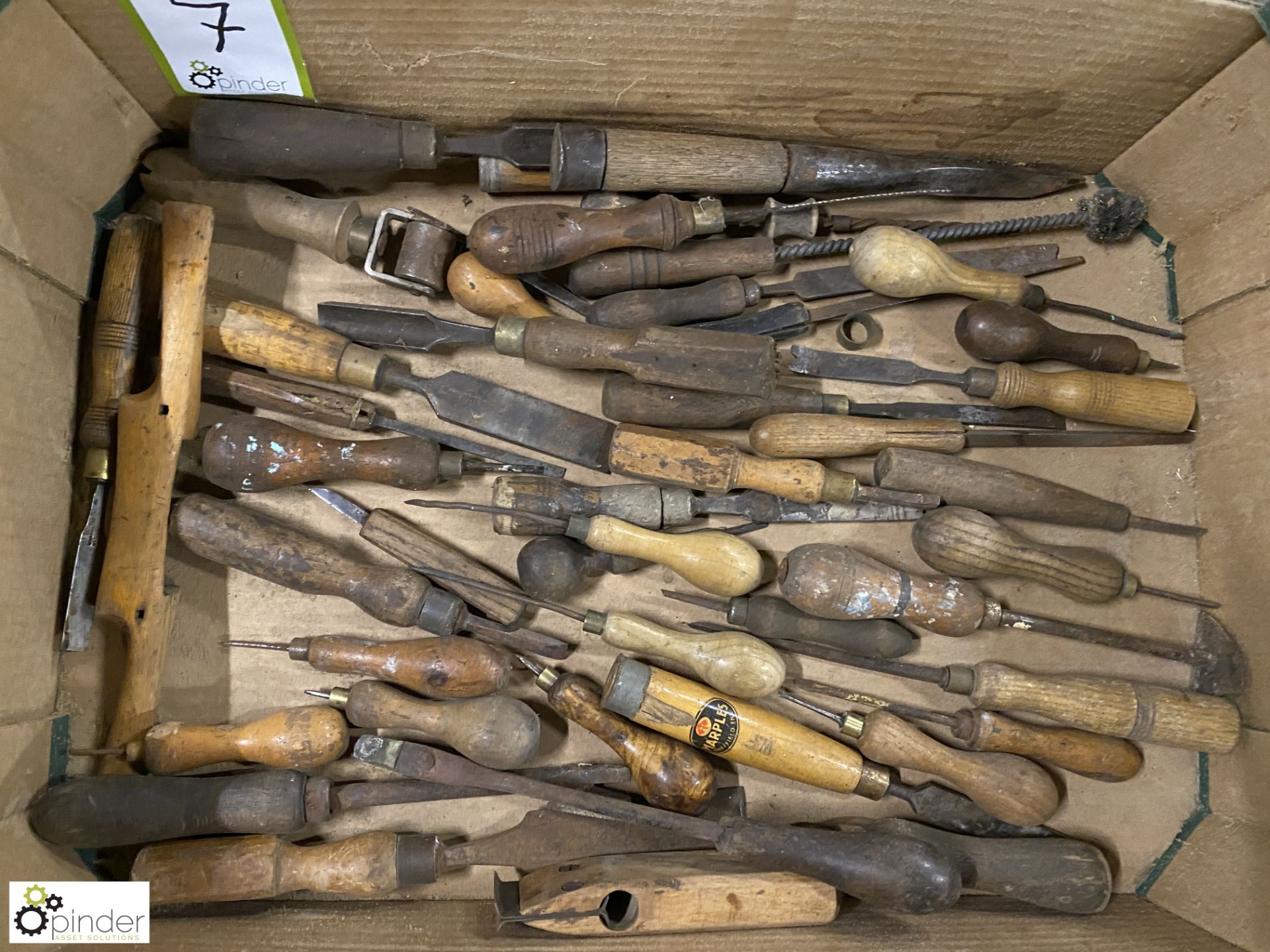 Quantity various Chisels, Bradawls, to tray - Image 2 of 7