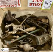 Quantity antique Hand Tools including old tools, crimpers, etc