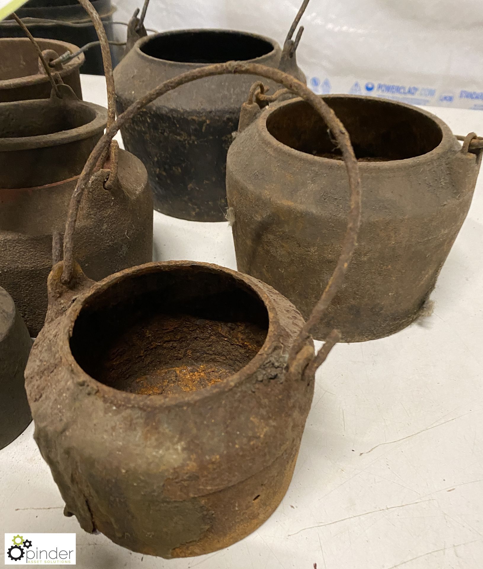 7 various cast iron Glue Pots and Inners - Image 4 of 7