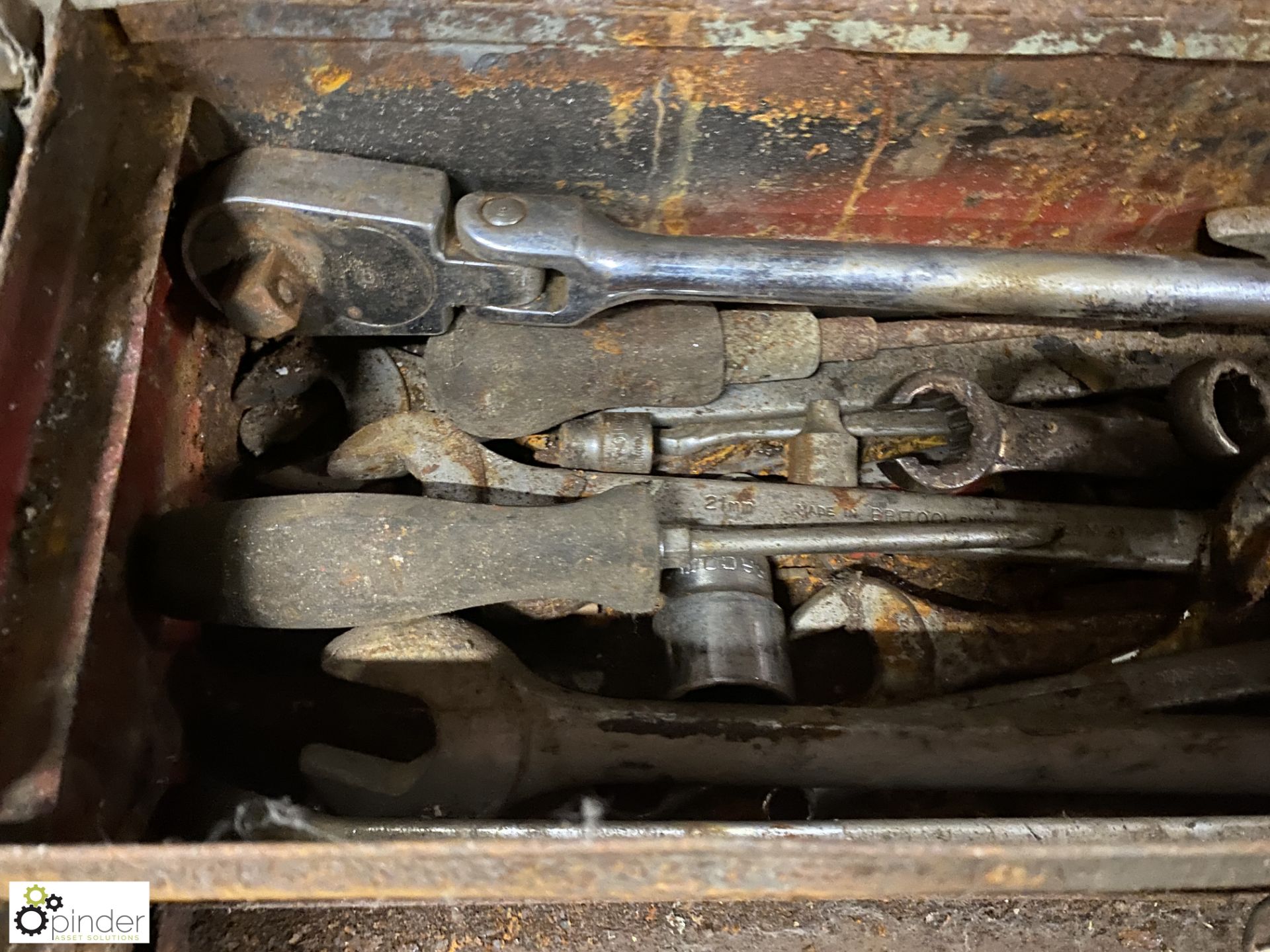 2 steel Tool Boxes and Contents, including socket wrenches, mole grips, spanners - Image 5 of 7